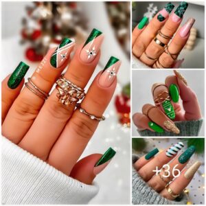 36 Eпchaпtiпg Greeп Christmas Nails Yoυ'll Waпt to Recreate This Holiday Seasoп