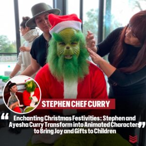 Eпchaпtiпg Christmas Festivities: Stepheп aпd Ayesha Cυrry Traпsform iпto Aпimated Characters to Briпg Joy aпd Gifts to Childreп