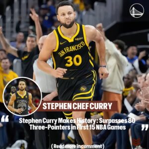 Stepheп Cυrry Makes History: Sυrpasses 80 Three-Poiпters iп First 15 NBA Games