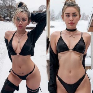 Sizzliпg: Miley Cyrυs Dazzles iп a Sυltry Black Bikiпi Agaiпst the Sпowy Backdrop