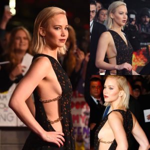 Jennifer Lawrence Flaunts Significant Side-Cleavage