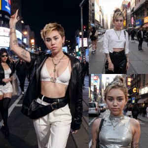 Miley Cyrus Stuns in Striped Mini Dress and Fishnet Garter, Making a Stylish Entrance Back to Her NYC Hotel After SNL Rehearsals - NEWS