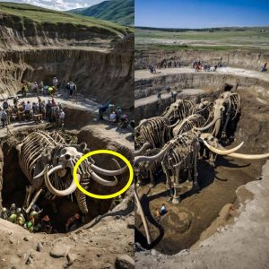 The young girl accidentally discovered a 2,000,000-year-old mammoth bone sticking out of the ground while walking in a barley field.