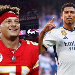 Patrick Mahomes Reacts in One Word to Jude Bellingham's Spectacular Last-Minute Bicycle Kick Equalizer in Euro 2024 Knockouts.