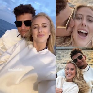 Patrick Mahomes Shows Affection for Wife Brittany with Cheek Kiss During Romantic Boat Ride in Portugal