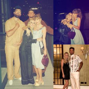 Memorable Evening: Taylor Swift Shares a Hug with Pregnant Brittany Mahomes During Night Out with Kelce and Mahomes.