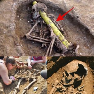 BREAKING NEWS: Unveiling Ancient Mysteries: The Enigmatic Skeleton Skewered by a Gold Bar in Anglo-Saxon Cemetery.